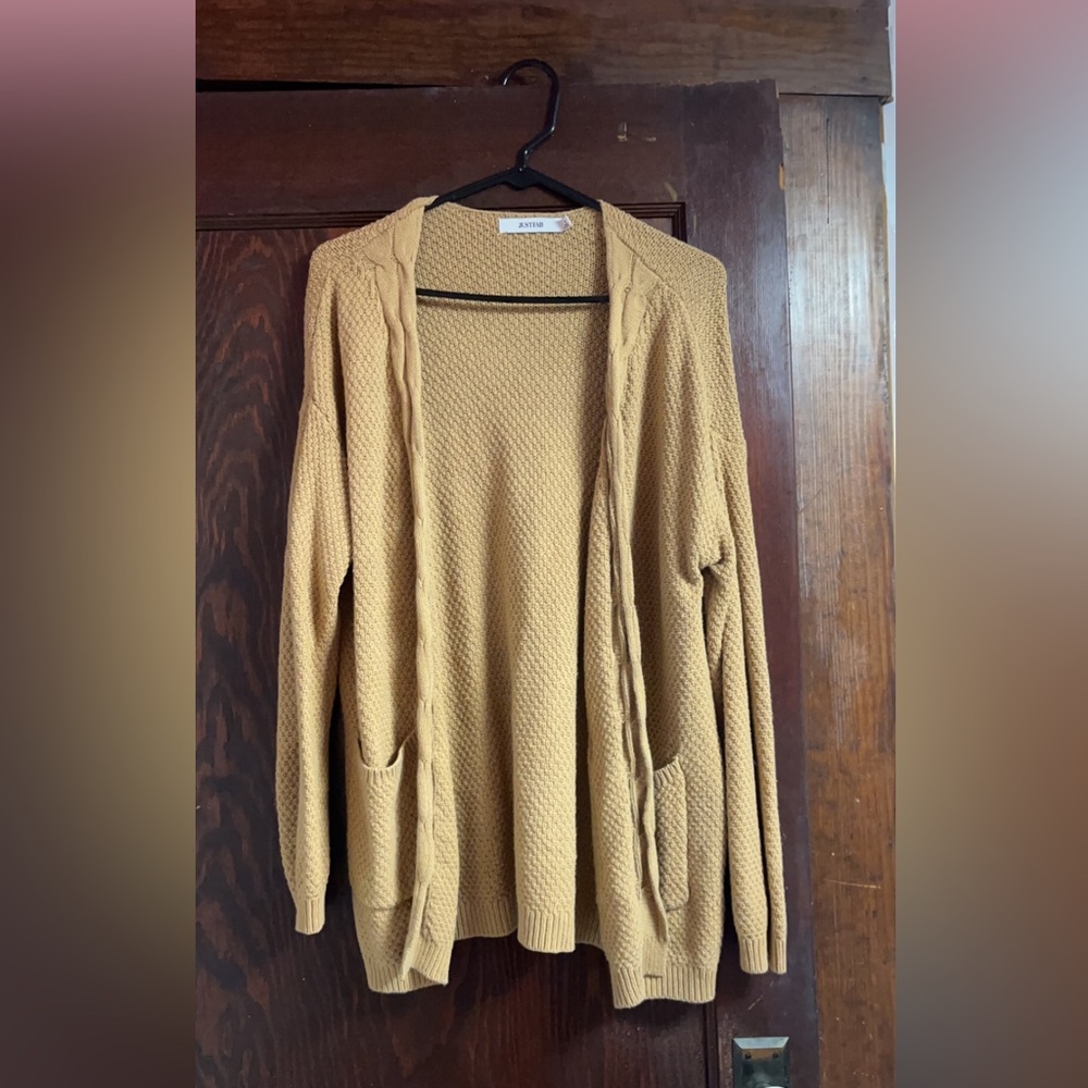 JustFab Medium Mustard Knitted Cardigan